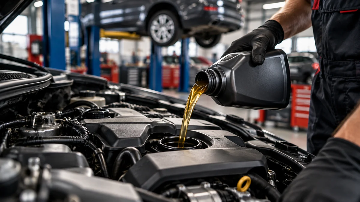Motoreļļas maiņa autoservisā